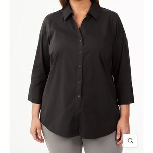 Foxcroft No Iron Black button up Dress Shirt 20W NEW NWT